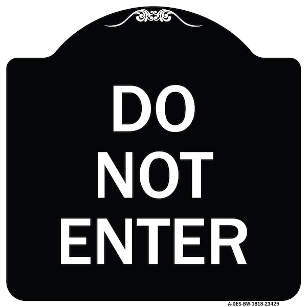 Parking Lot Do Not Enter Heavy-Gauge Aluminum Architectural Sign, 18" x 18", BW-1818-23429